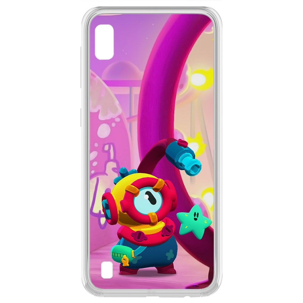 

Чехол-накладка Brawl Stars-Отис для Samsung Galaxy A10 (A105), Прозрачный