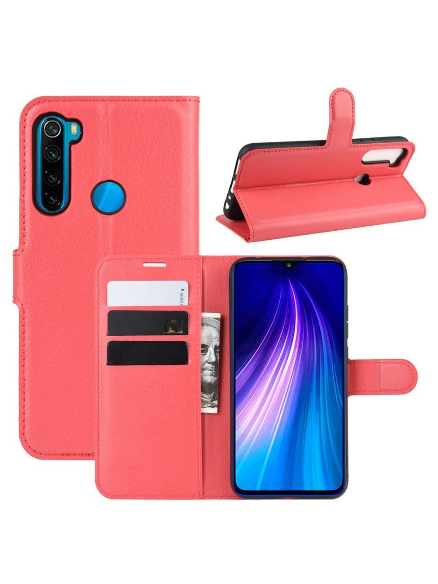 

Чехол Wallet для смартфона Xiaomi Redmi Note 8T красный