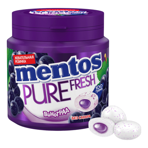 Жевательная резинка Mentos Pure Fresh виноград 100 г