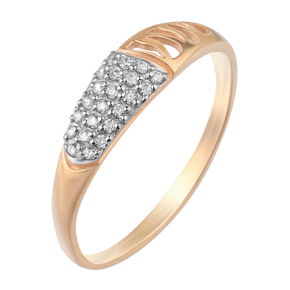 

Кольцо женское из красного золота с фианитом 585Gold 301007254, р, 301007254
