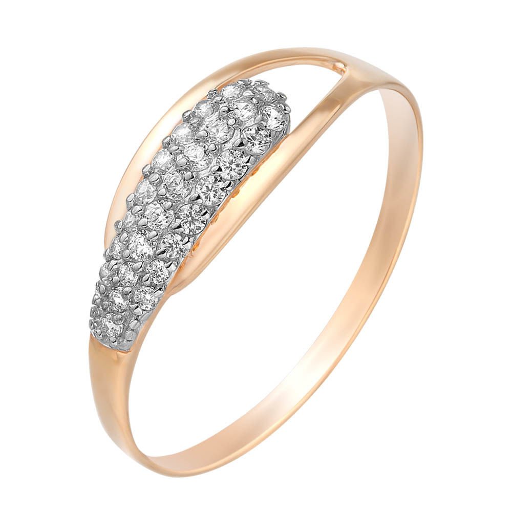 

Кольцо женское из красного золота с фианитом 585Gold 301007259, р. 18,5, 301007259