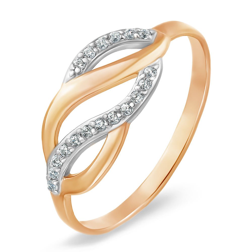 

Кольцо женское из красного золота с фианитом 585Gold 301002941, р, 301002941