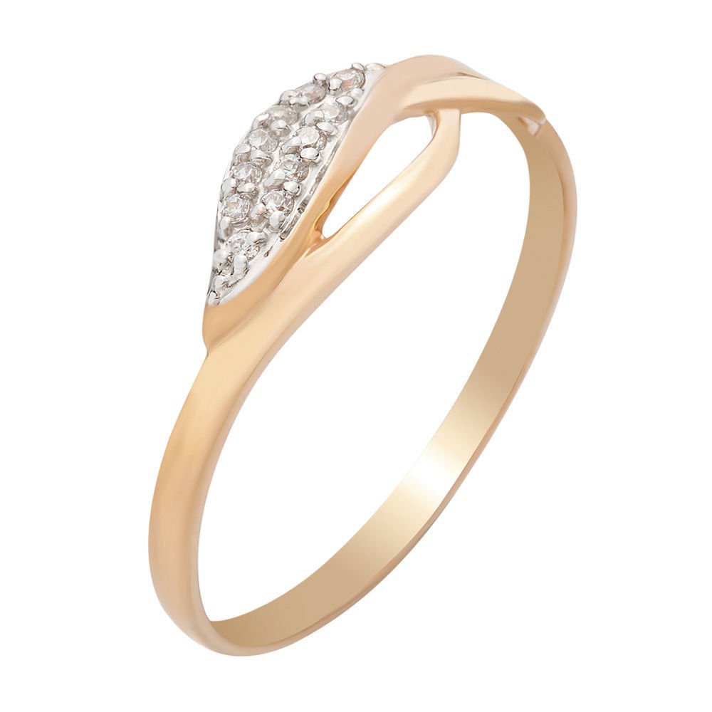 

Кольцо женское из красного золота с фианитом 585Gold 301007255, р, 301007255