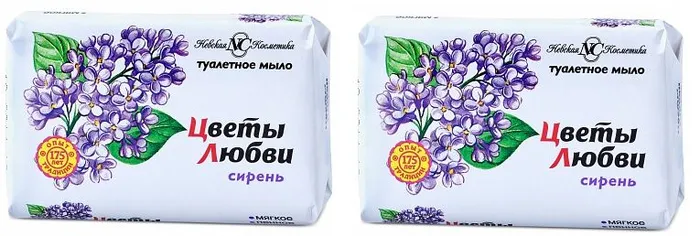 

Туалетное мыло Невская Косметика Цветы Любви Сирень, 90г х 2шт