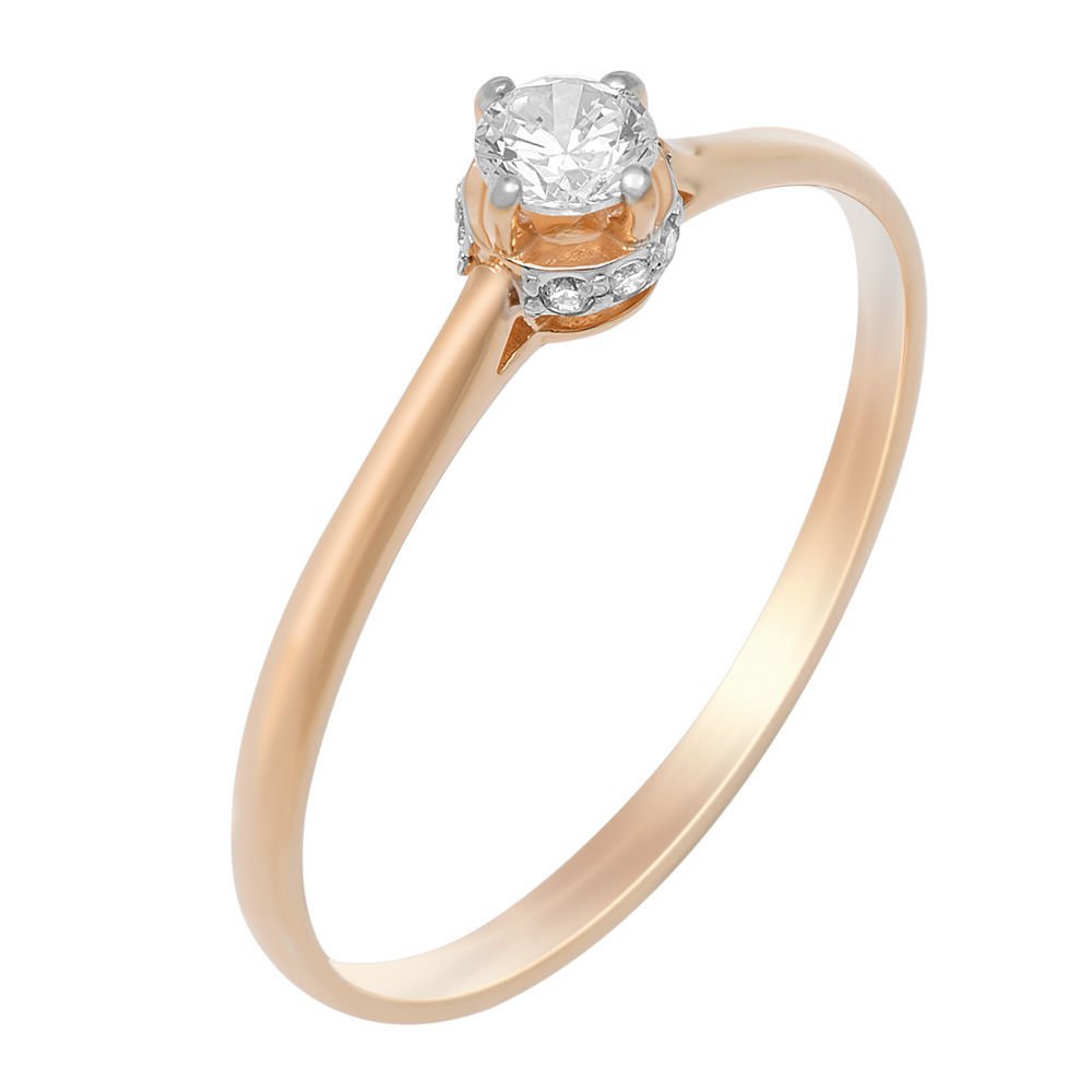 

Кольцо женское из красного золота с фианитом 585Gold 301007234, р, 301007234