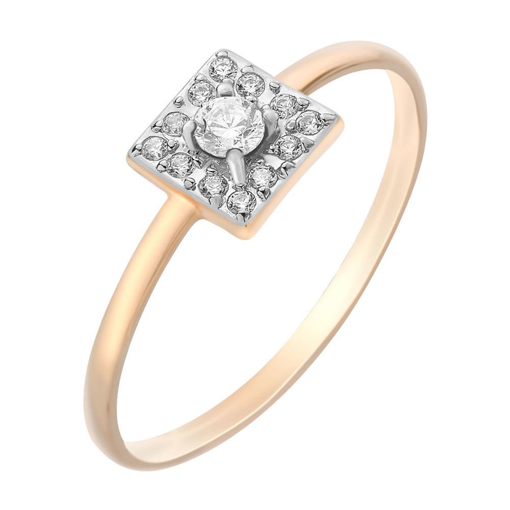 

Кольцо женское из красного золота с фианитом 585Gold 301007243, р, 301007243