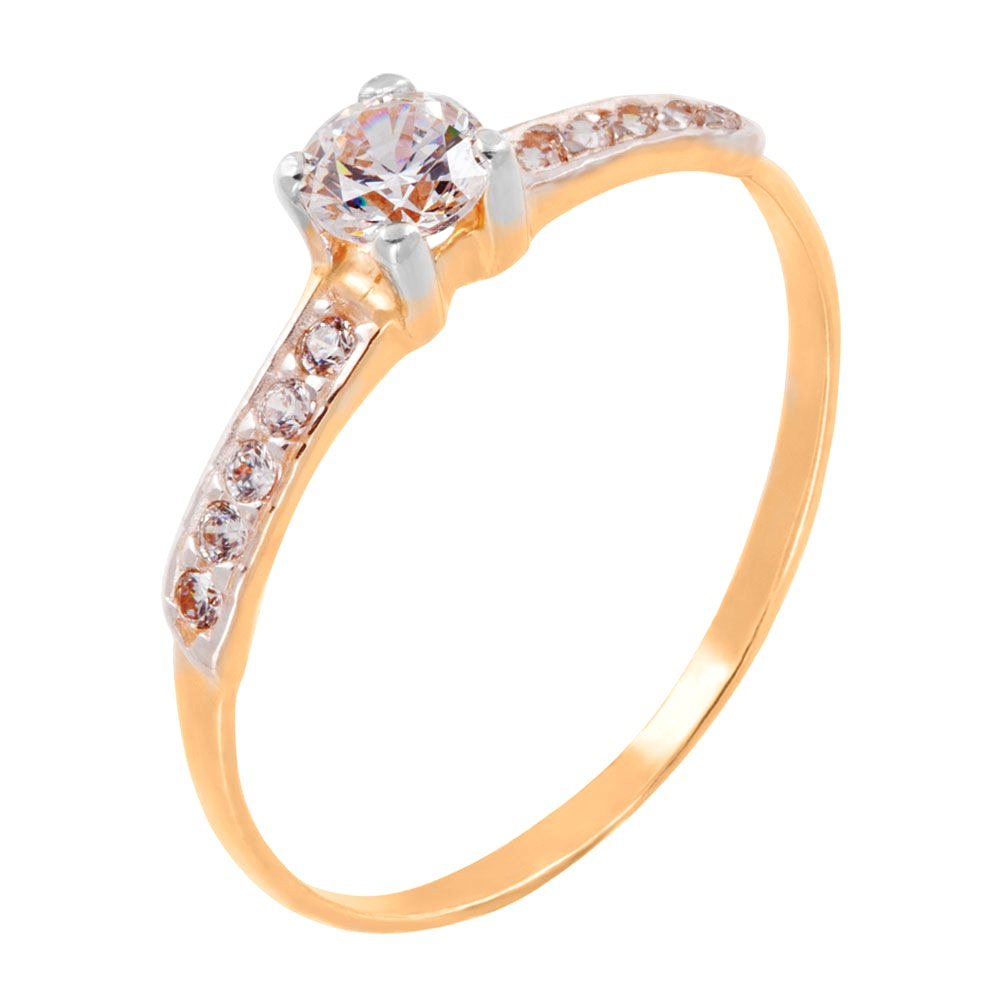 

Кольцо женское из красного золота с фианитом 585Gold 301011039, р, 301011039
