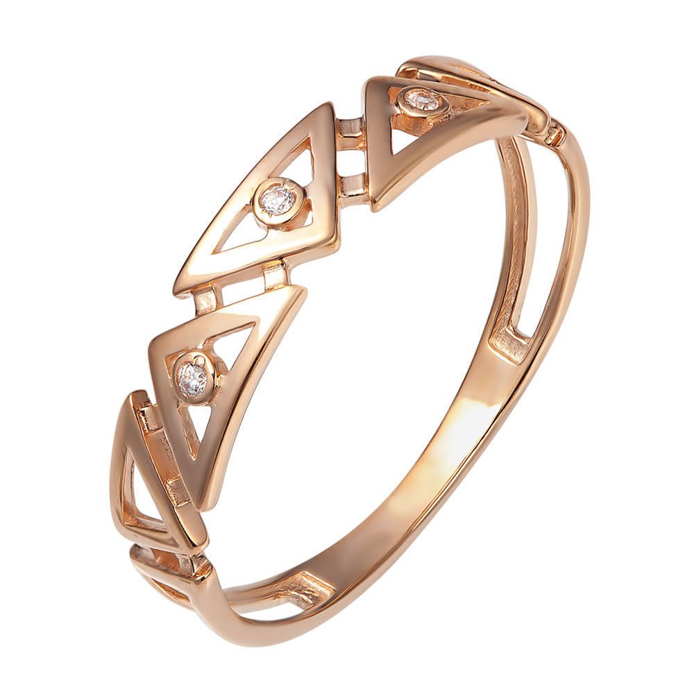 

Кольцо женское из красного золота с фианитом 585Gold 301006851, р. 17, 301006851