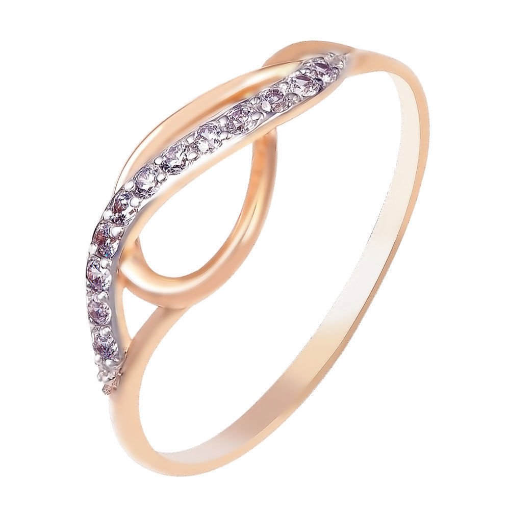 

Кольцо женское из красного золота с фианитом 585Gold 301002767, р, 301002767