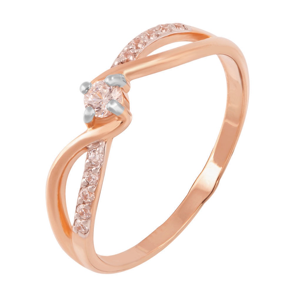 

Кольцо женское из красного золота с фианитом 585Gold 301010289, р, 301010289