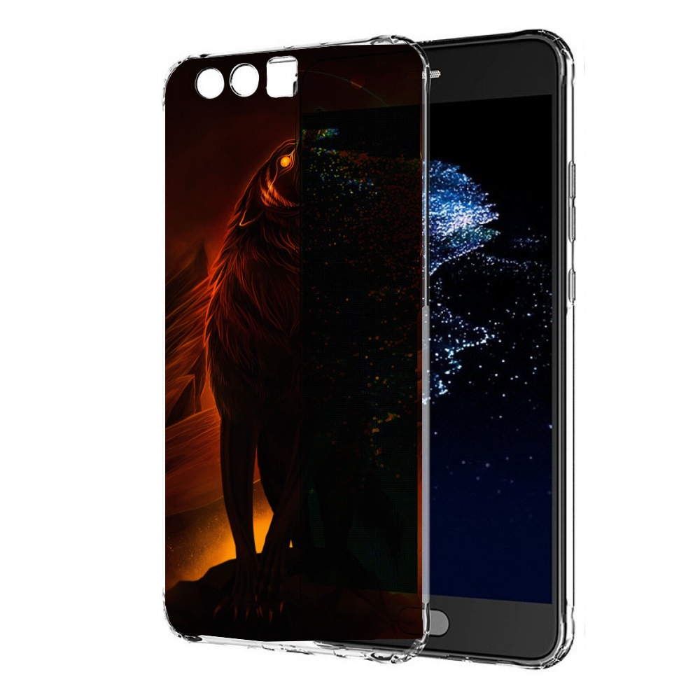 

Чехол бампер MyPads волчара с огнем внутри для Huawei P10 Plus п, Прозрачный, Tocco