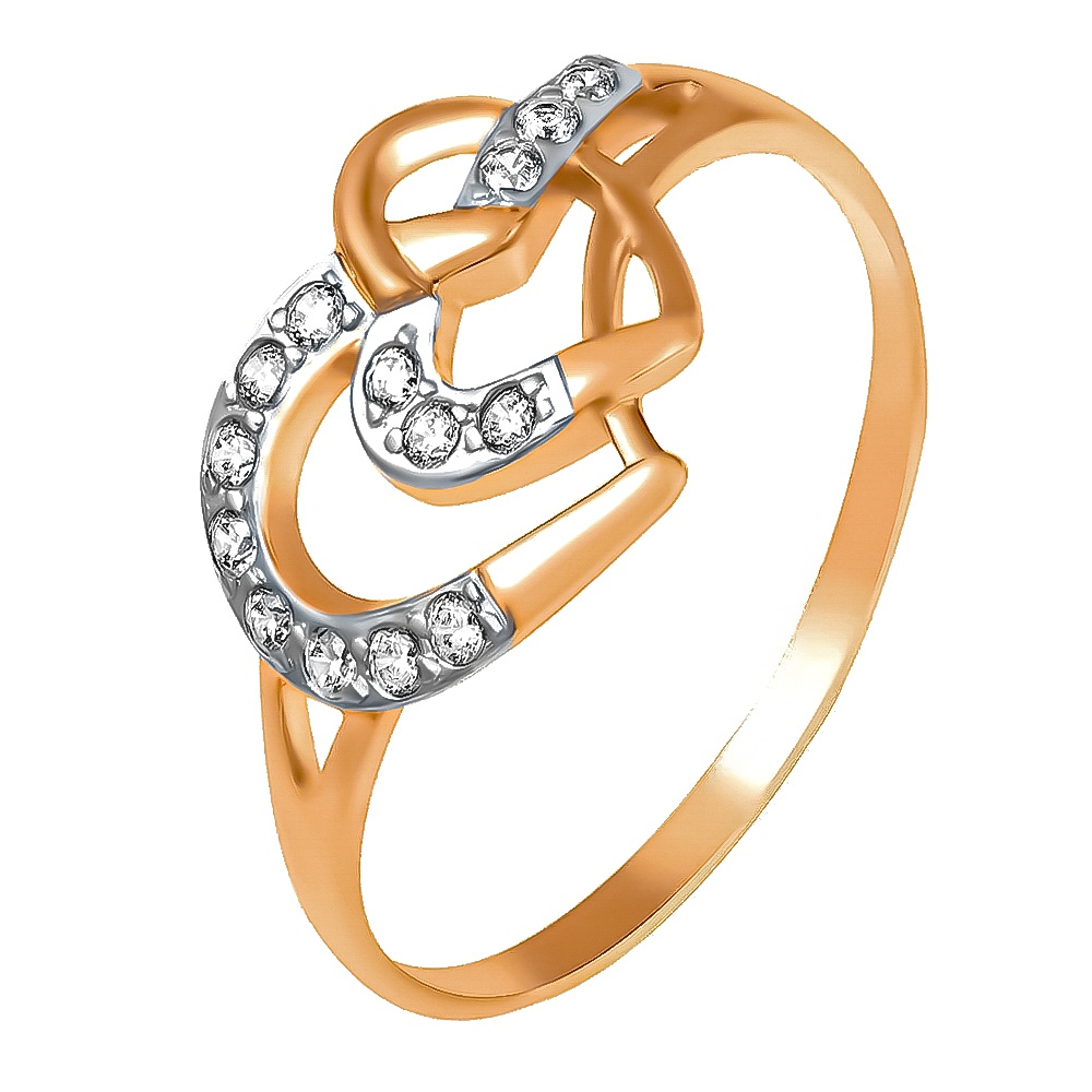 

Кольцо женское из красного золота с фианитом 585Gold 301001808, р, 301001808