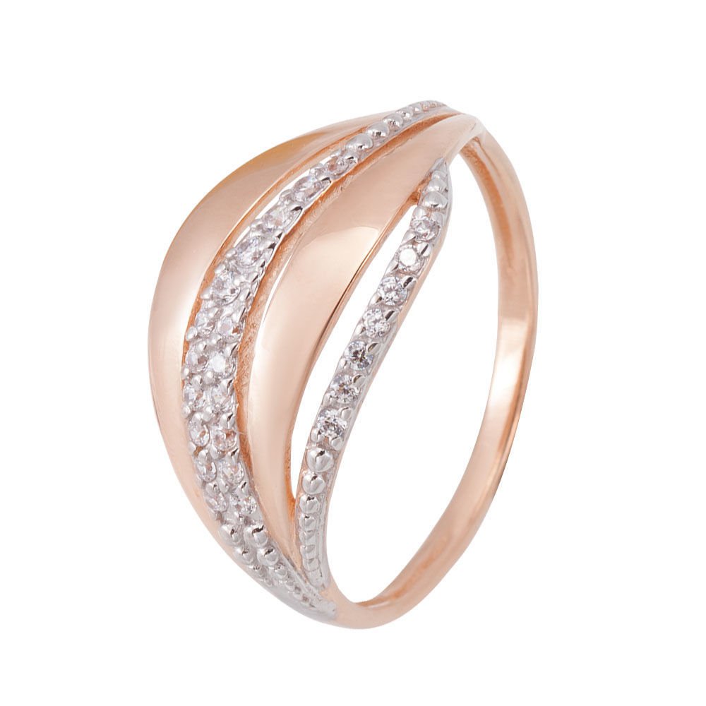 

Кольцо женское из красного золота с фианитом 585Gold 301011519, р, 301011519
