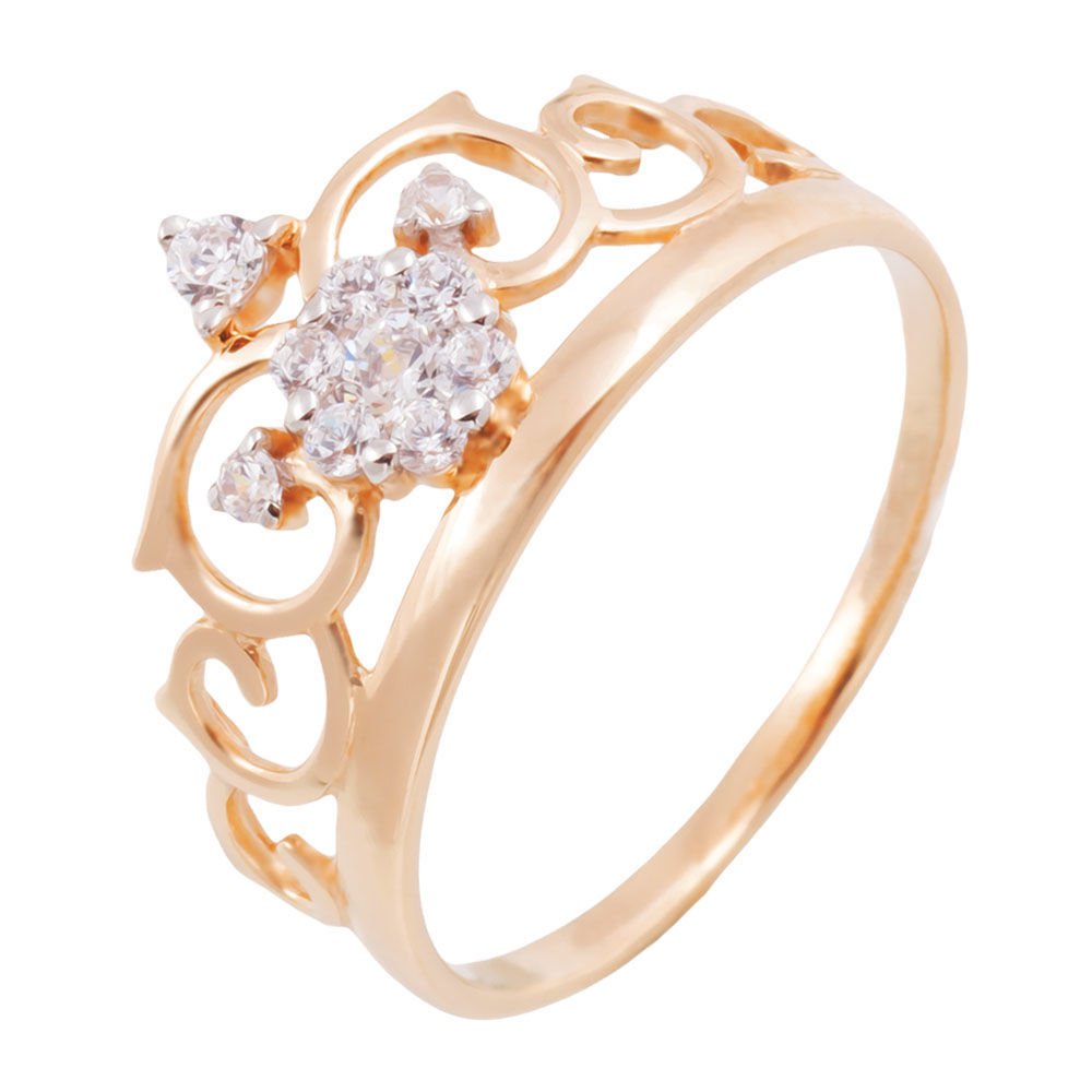 

Кольцо женское из красного золота с фианитом 585Gold 301005997, р, 301005997