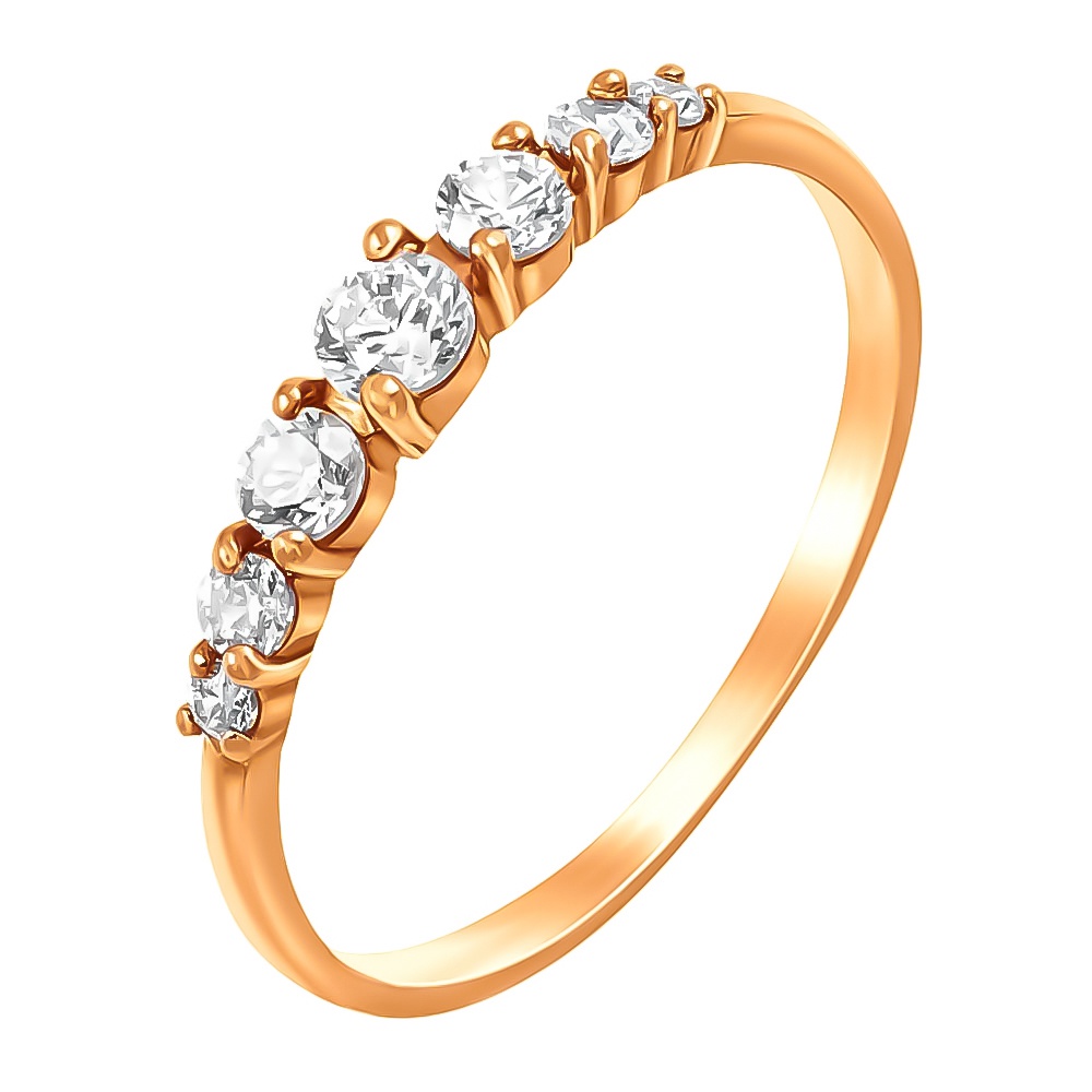 

Кольцо женское из красного золота с фианитом 585Gold 301002499, р, 301002499