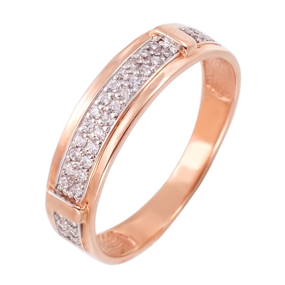 

Кольцо женское из красного золота с фианитом 585Gold 301001077, р, 301001077
