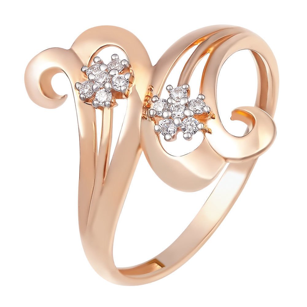 

Кольцо женское из красного золота с фианитом 585Gold 301000535, р, 301000535