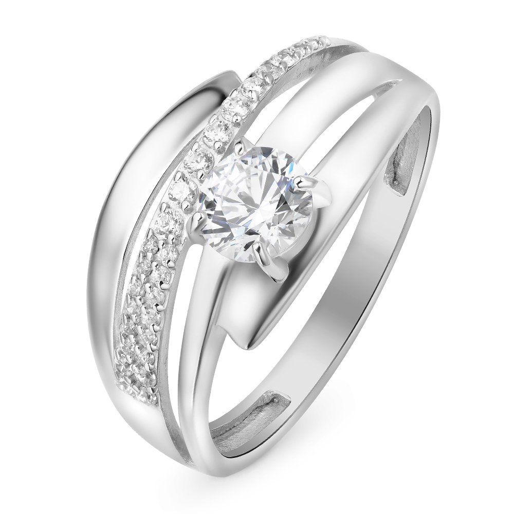 

Кольцо женское из серебра с фианитом 585Gold 701007662, р. 18,5, 701007662