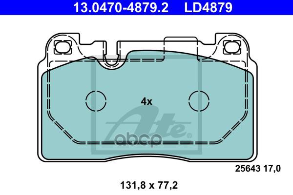 фото Колодки audi q5 12-> ceramic ate арт. 13.0470-4879.2