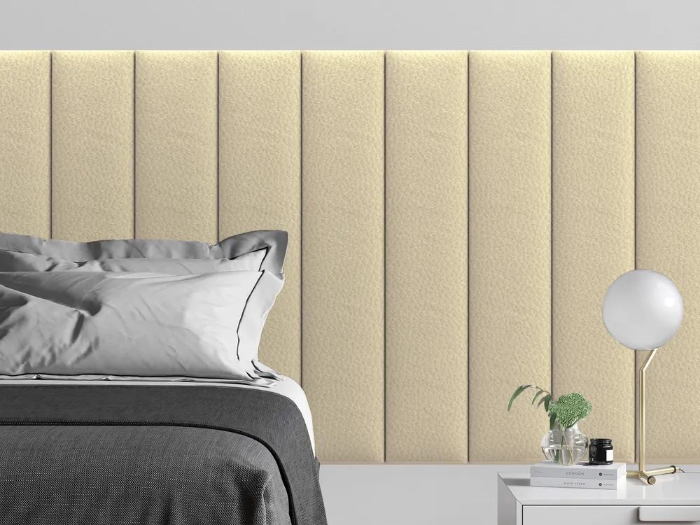 

Мягкое изголовье кровати Eco Leather Vanilla 20х100 см 1 шт., Бежевый