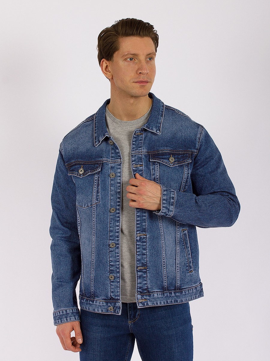 Джинсовая куртка мужская SUPER DATA GD57000809 синяя 3XL