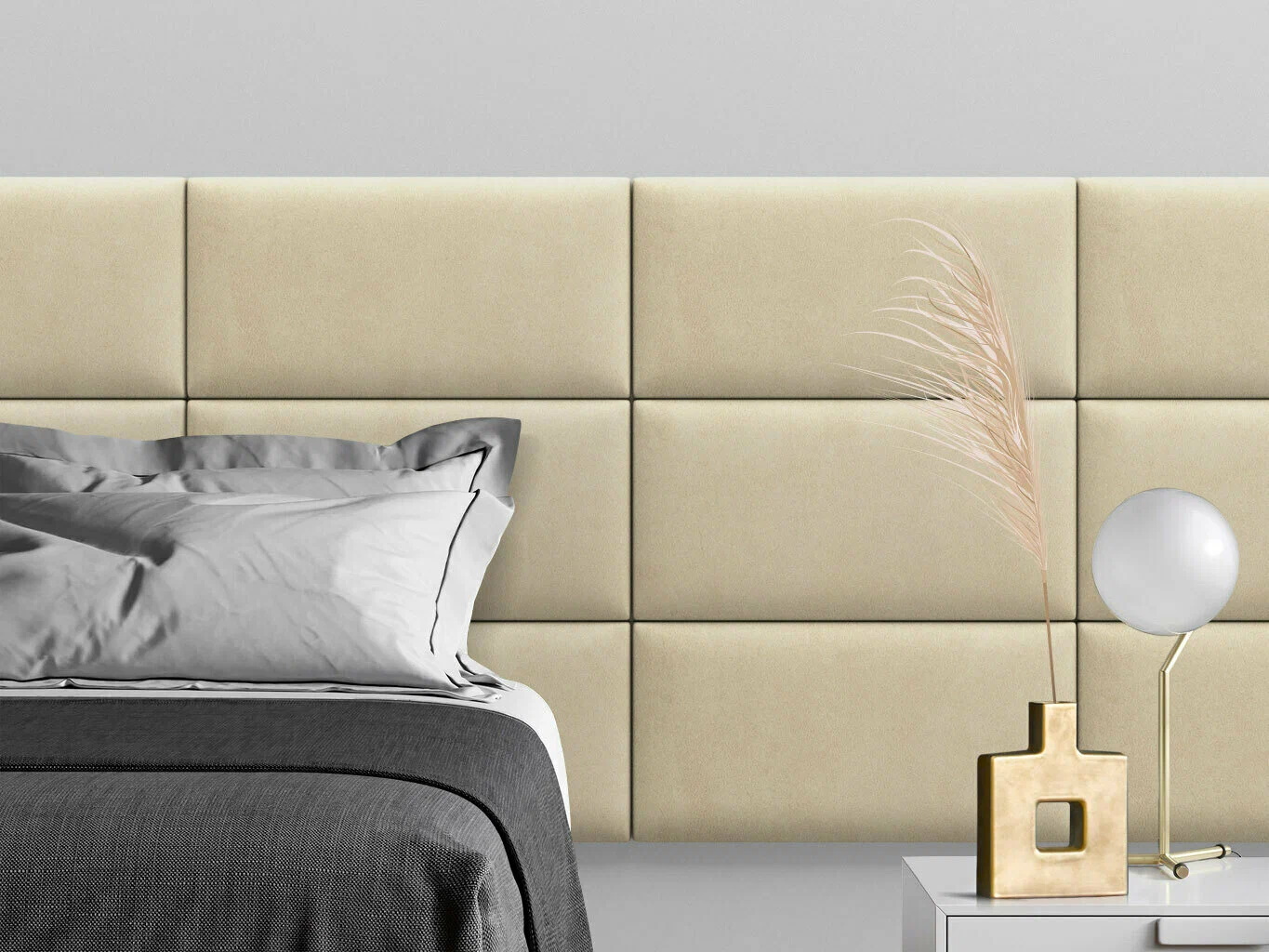 

Мягкое изголовье кровати Alcantara Peach 30х60 см 2 шт., Бежевый