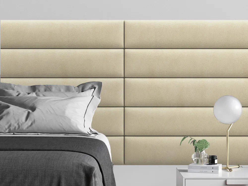 

Мягкое изголовье кровати Alcantara Peach 20х180 см 1 шт., Бежевый