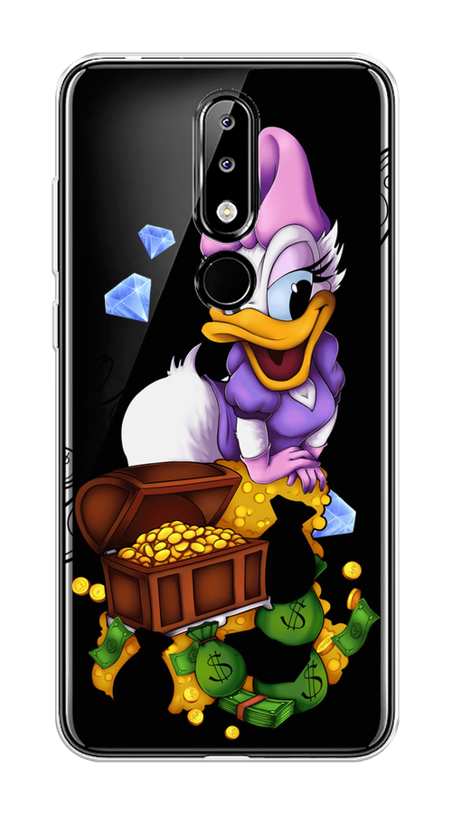 

Чехол на Nokia 5.1 Plus (X5) "Rich Daisy Duck", Коричневый;белый;фиолетовый, 121950-6