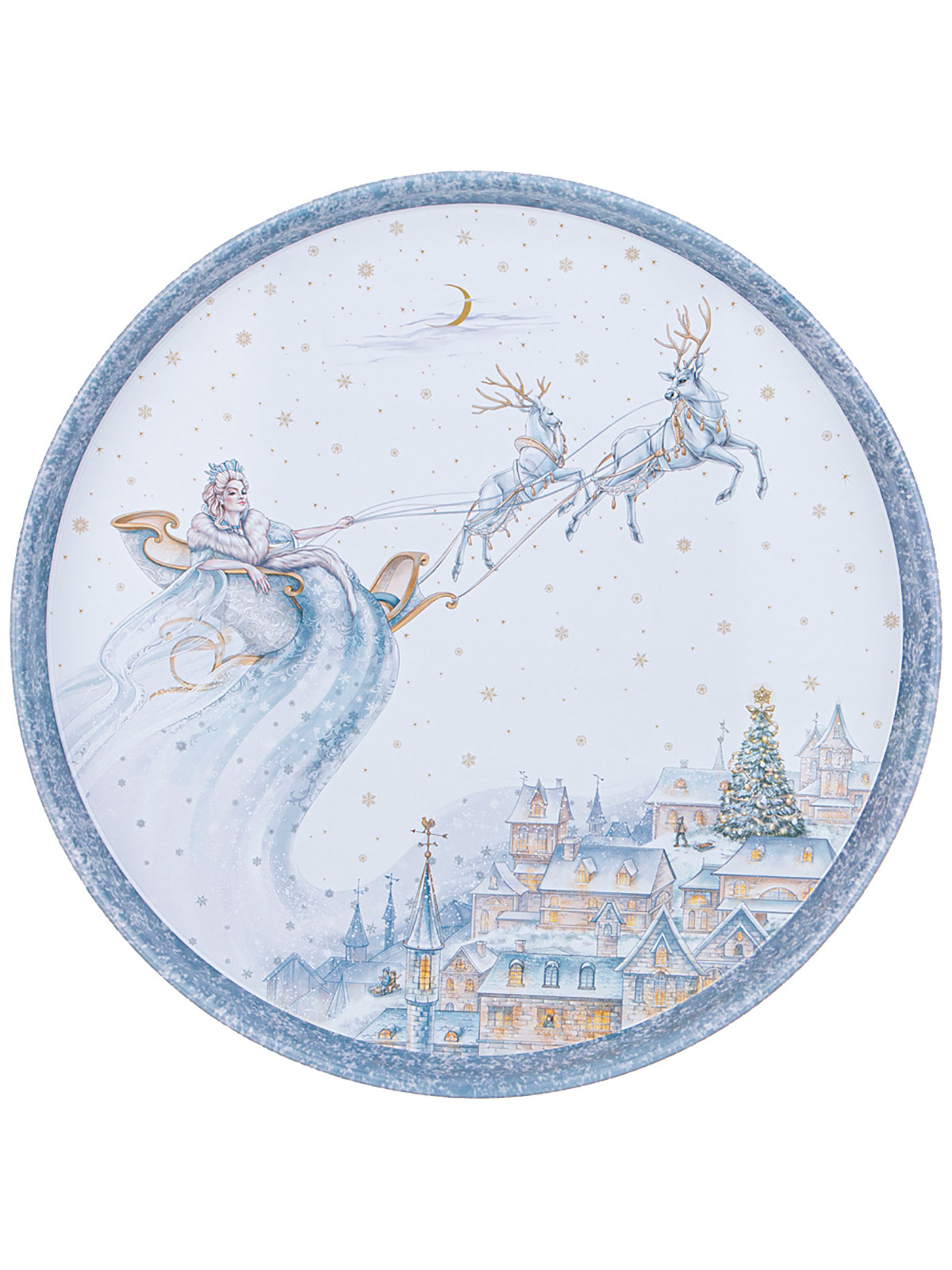 

Поднос Agness Снежная королева металлический 33 см 898-223