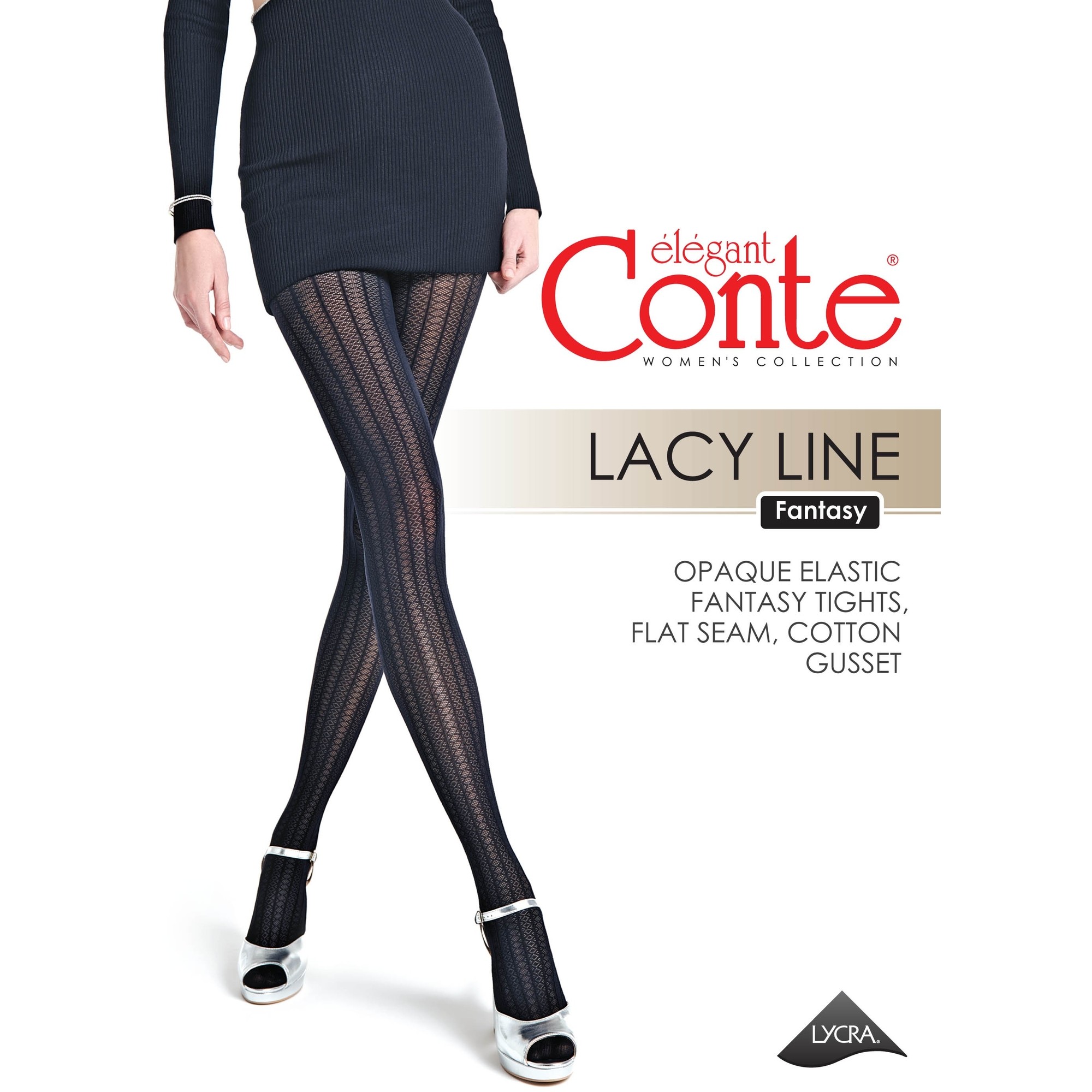

Колготки женские Conte Elegant LACY LINE черные 2, Черный, LACY LINE