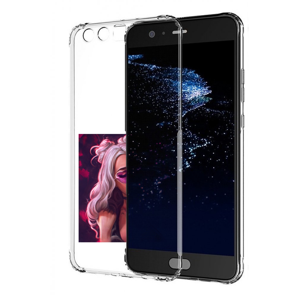 

Чехол бампер MyPads блестящий-язык женский для Huawei P10 Plus п, Прозрачный, Tocco