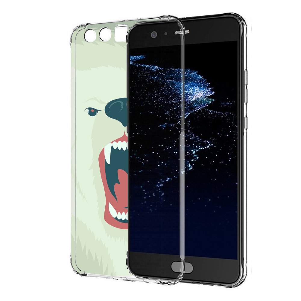 

Чехол бампер MyPads белый-медведь для Huawei P10 Plus противоуда, Прозрачный, Tocco