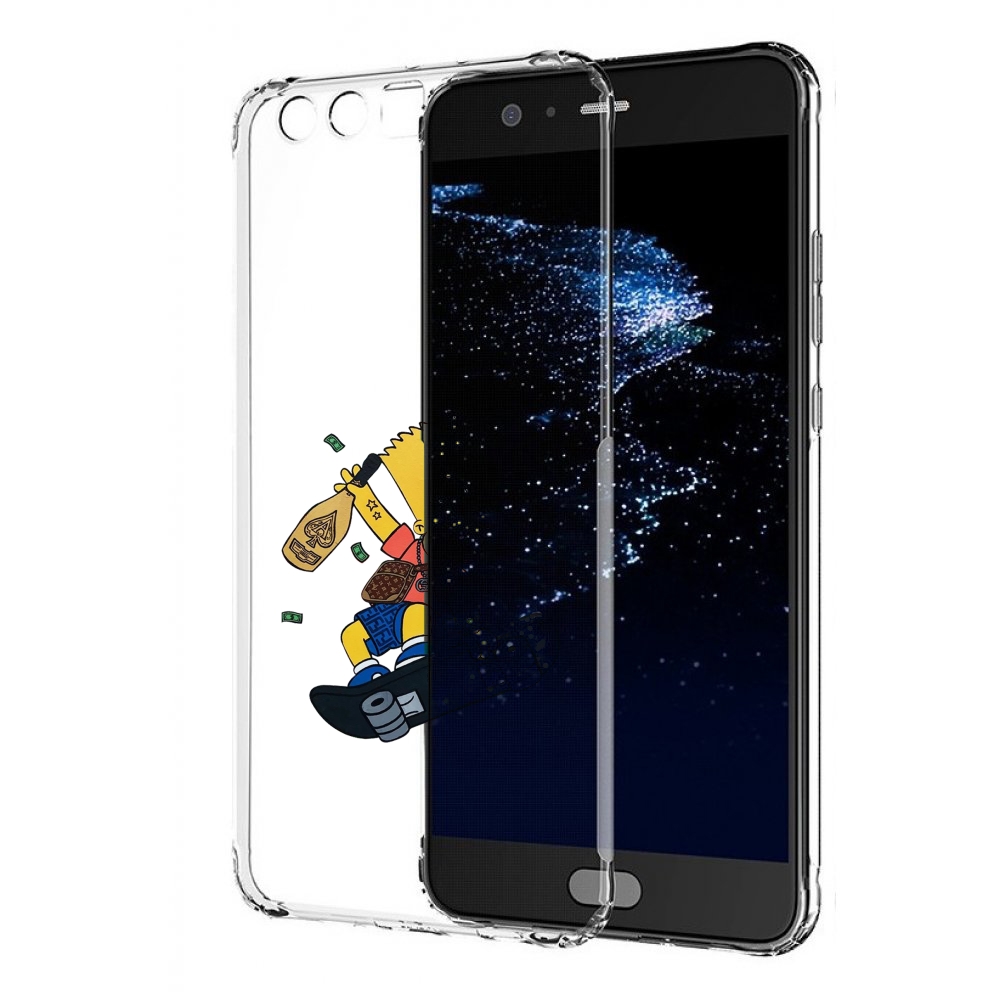 Чехол бампер MyPads барт-скейтер детский для Huawei P10 Plus про