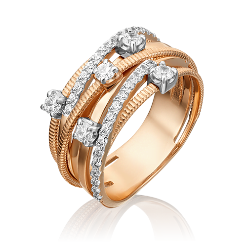 фото Кольцо из золота с фианитом р.19.5 platina jewelry 01-5367-00-401-1111-24