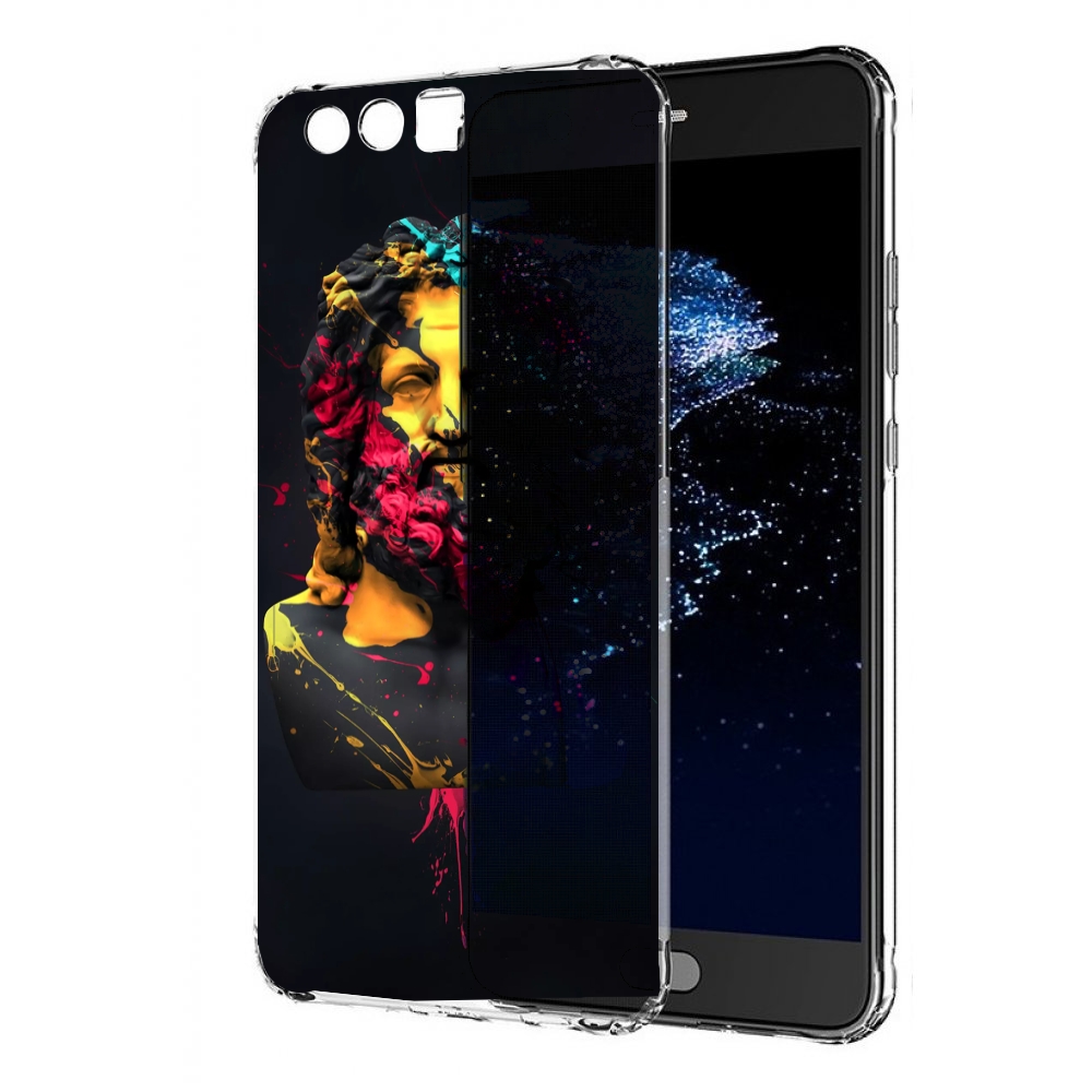 

Чехол бампер MyPads арт-статуя-краски для Huawei P10 Plus против, Прозрачный, Tocco