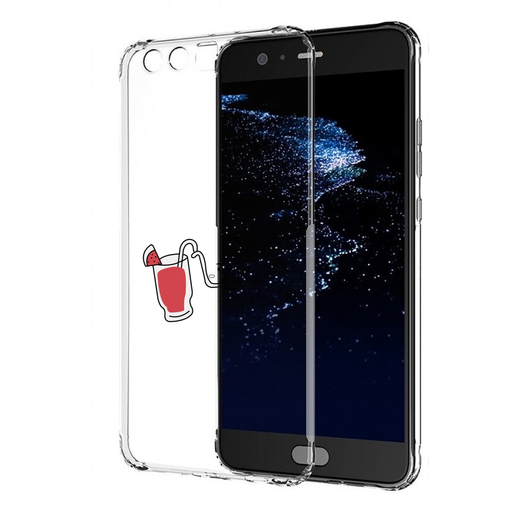 

Чехол бампер MyPads арбузный-напиток для Huawei P10 Plus противо, Прозрачный, Tocco