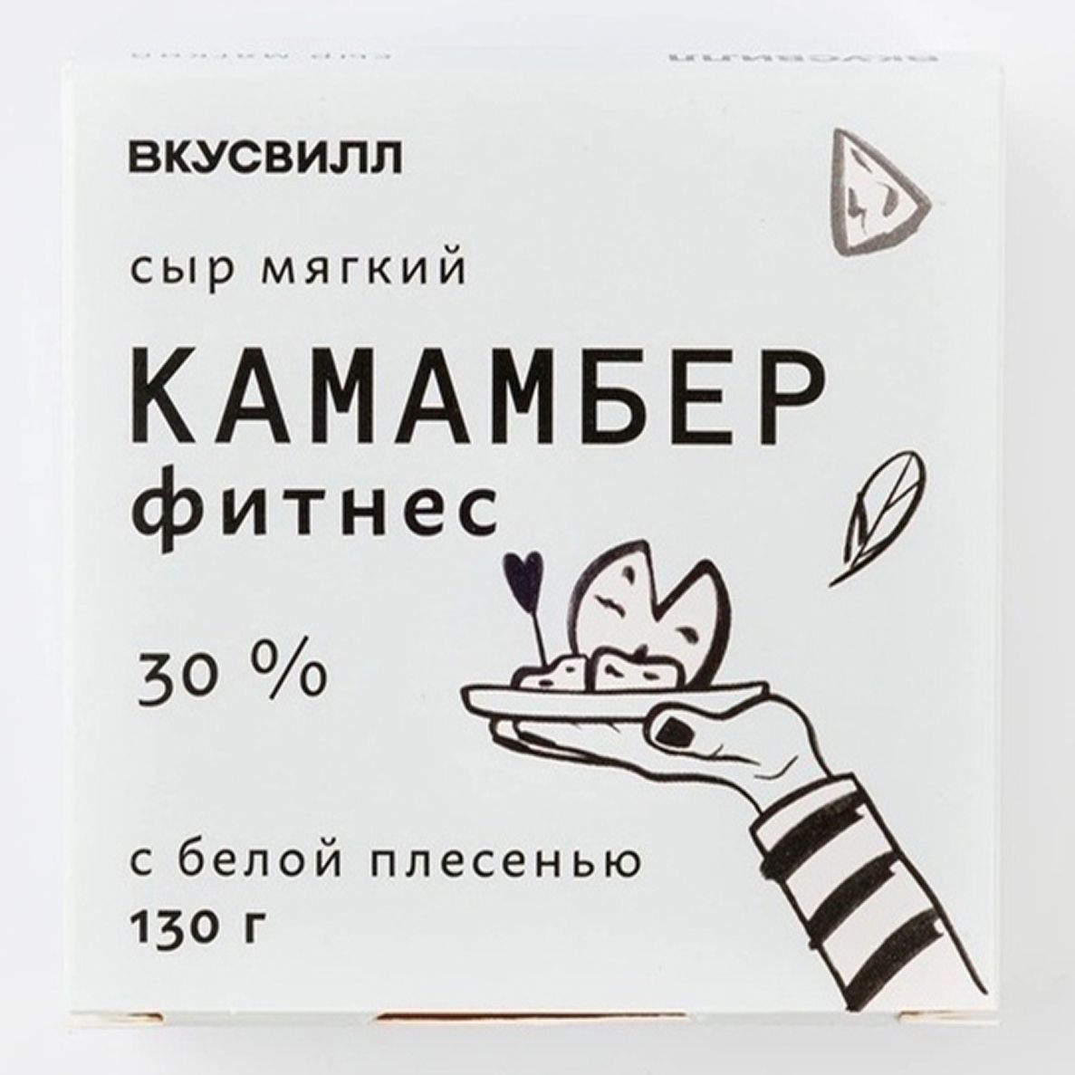 

Сыр мягкий ВкусВилл Камамбер Фитнес с белой плесенью 30% БЗМЖ 130 г