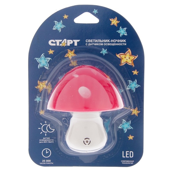 

Светильник ночник СТАРТ NL 1LED Гриб красный 11746