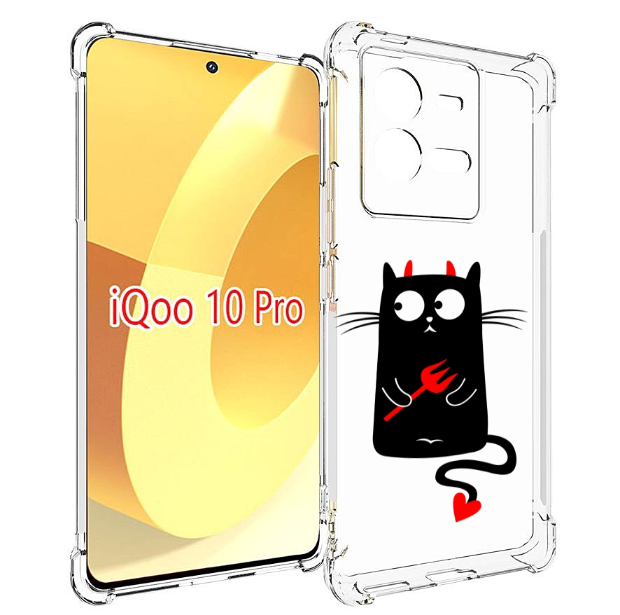 

Чехол MyPads Кот демон для Vivo iQOO 10 Pro, Прозрачный, Tocco