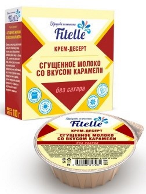 фото Крем-десерт "сгущенное молоко со вкусом карамели" fitell, 100г fitelle