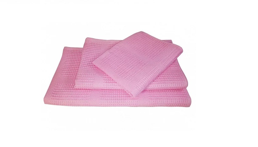 фото Полотенце вафельное 65х135 см., розовый полокрон