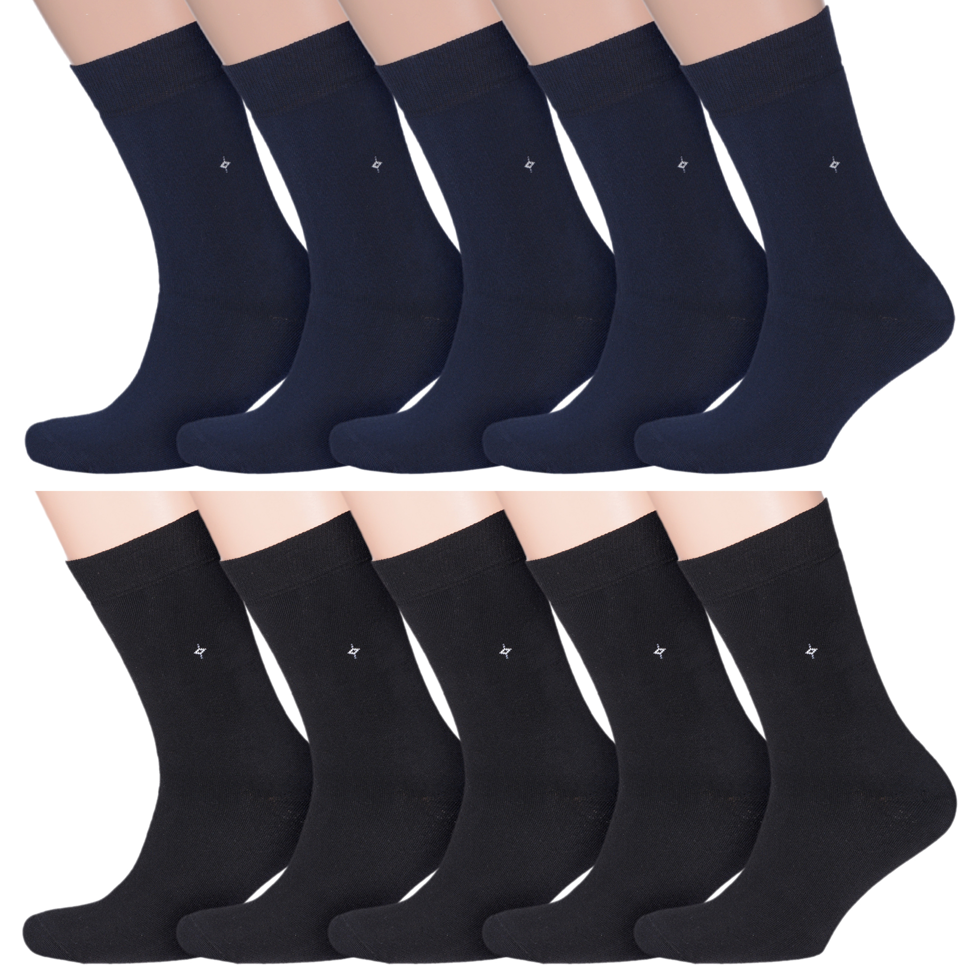 

Комплект носков мужских Rusocks 10-М-188 синих; черных 27, 10-М-188