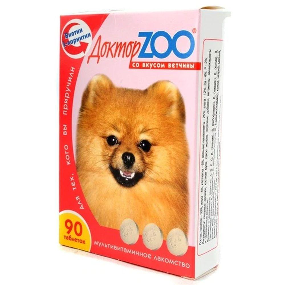 Витаминный комплекс для собак Доктор ZOO для собак, со вкусом ветчины 90 таб, 6 шт