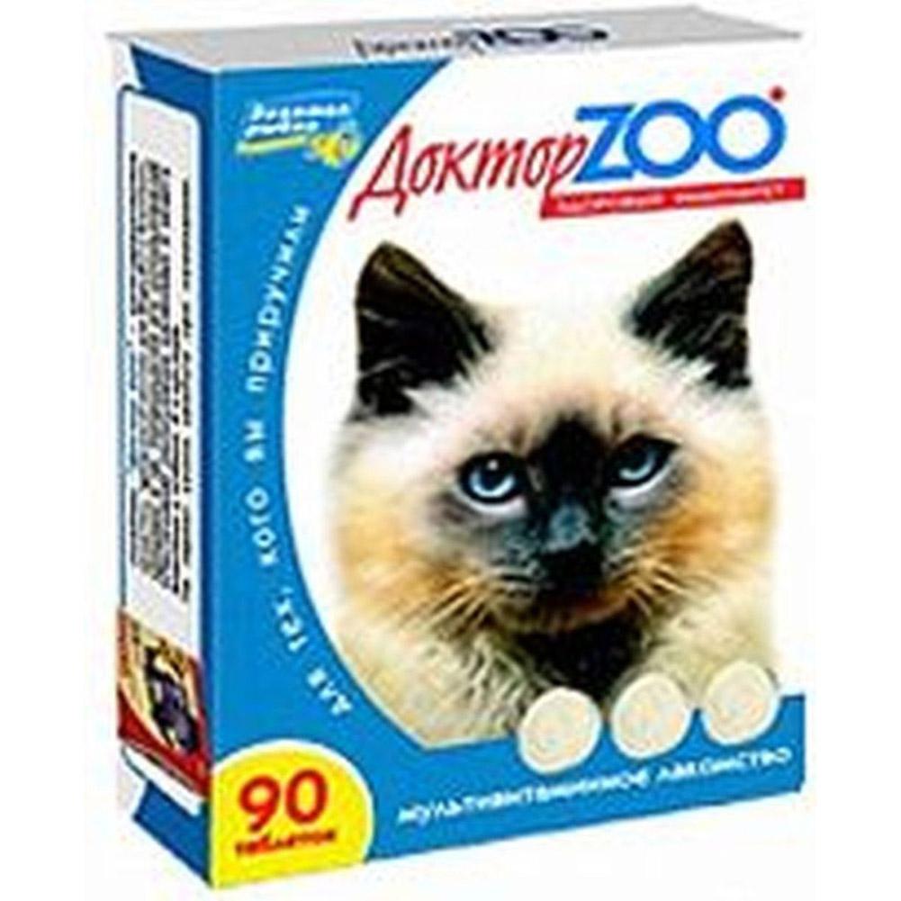 Мультивитаминное лакомство для кошек Доктор ZOO Здоровая кошка, 90 табл, 6 шт