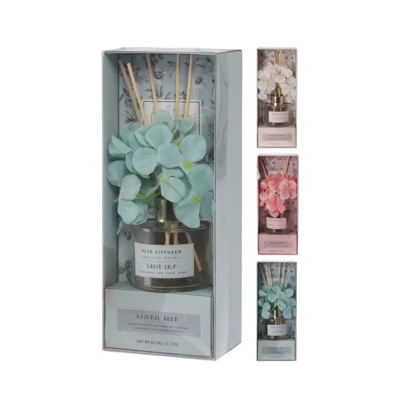 фото Ароматический диффузор home collection flora флора с палочками и искусственным цветком