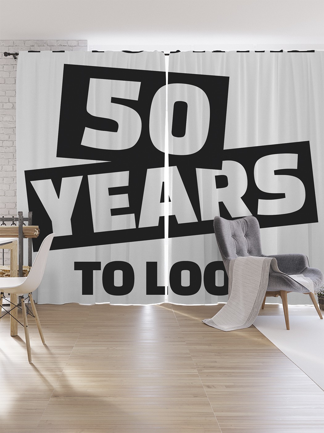 

Шторы под лён JoyArty "Именины 50-летия", серия Oxford DeLux, 340х265 см, Именины 50-летия