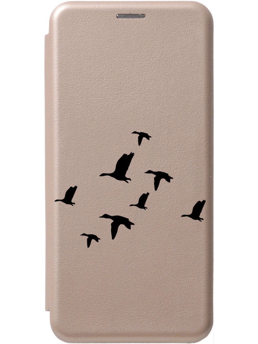 

Чехол-книжка на Honor X7 "Flock of Ducks" золотой, Золотистый;черный, 158563