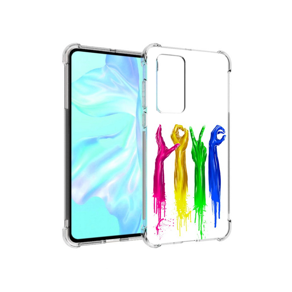 

Чехол MyPads Tocco для Huawei P40 яркие руки love, Прозрачный, Tocco