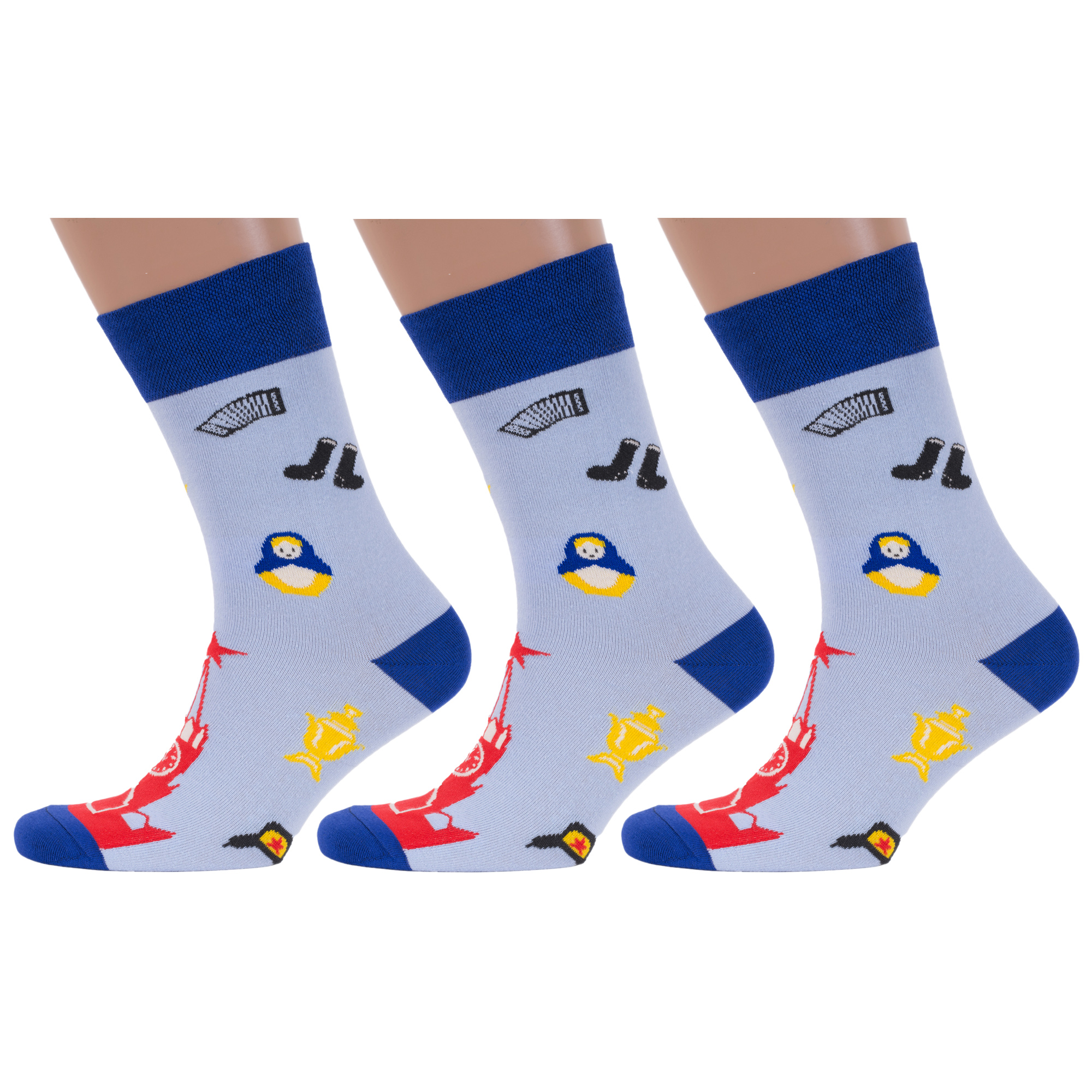 

Комплект носков мужских MoscowSocksClub msk3-М04 голубых 25, msk3-М04