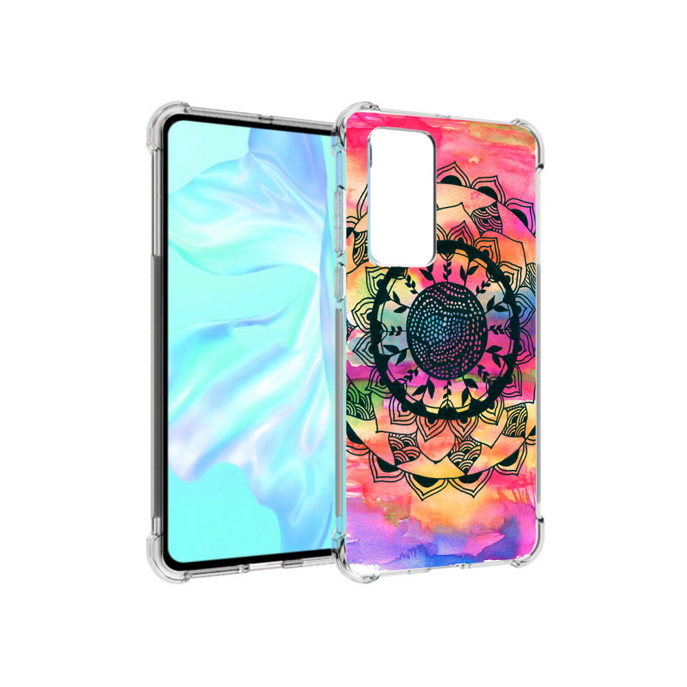 

Чехол MyPads Tocco для Huawei P40 яркая абстракция круглый цветок, Прозрачный, Tocco